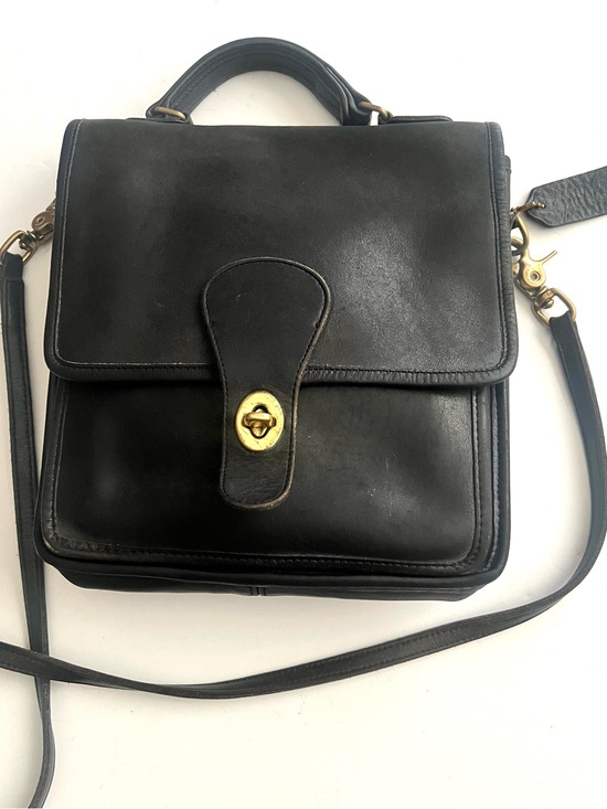 Coach Handbags - Vintage Black Leather Coach Crossbody Bag